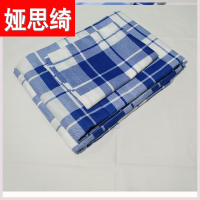 蓝白格系列 枕套一只:45*70cm 2019三件套装方格子床单大学生宿舍用被套单人学校蓝色1.2m男生
