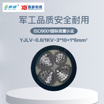 秦源牌 YJLV-0.6/1KV-3*10+1*6mm² 铝芯低压电力电缆 联系客服 定制商品