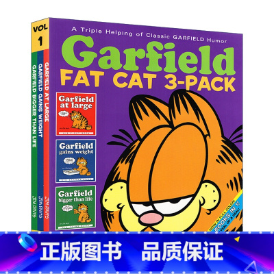 [正版]英文原版 Garfield Fat Cat 3-Pack #1 加菲猫漫画 三合一 1 经典趣味幽默漫画 儿童