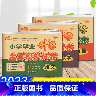 [3本]语文+数学+英语 小学升初中 [正版]2023小学毕业升学全真模拟试卷语文数学英语五5六6年级进阶训练冲刺名校题