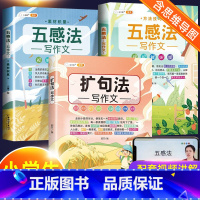 全3册(两册五感法+扩句法) 小学通用 [正版]含思维导图作文大全五感法写作文扩句法顺序法修辞法写作技巧方法素材积累书三