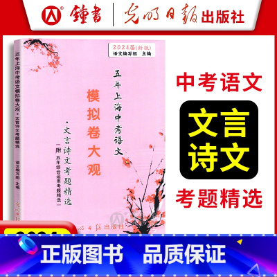 文言诗文 上海 [正版]2024年版 五年上海中考语文模拟卷大观 文言诗文考题精选 近历年五年上海一模二模语文文言诗文真