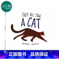 [正版]They All Saw a Cat 凯迪克:他们都看见了一只猫 儿童获奖故事绘本 平装 英文原版 3-6岁