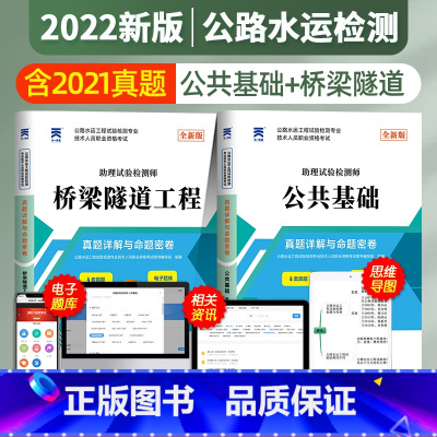 [正版]备考2024年公路水运试验检测师工程师人员职业资格考试用书桥梁隧道工程+公共基础真题详解与命题密卷助理检测师员