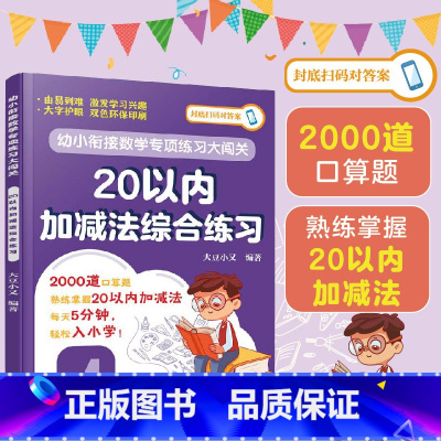 20以内加减法综合练习 [正版]20以内加减法综合练习 幼小衔接数学专项练闯关 3-6岁幼儿园幼小衔接数学知识启蒙练