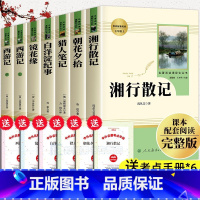 [全套7册]七年级上册必读书(人教版)+考点手册 [正版]朝花夕拾鲁迅原著西游记白洋淀纪事湘行散记猎人笔记镜花缘人民教育