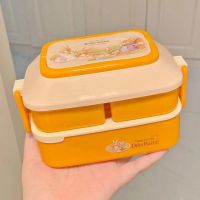 日式便当盒可爱少女心学生饭盒上班族餐盒便携儿童微波炉可加热 儿童款850ML黄色