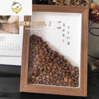 YICHENG67寸创意咖啡豆相框摆台定制自制diy手工礼物简约ins风摆件高级感 6寸胡桃色相框(10.1*15.2c