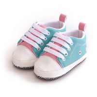 安兔尔新款系带板鞋0-6-12个月春秋款宝宝鞋婴儿学步鞋软底亲子鞋 60335蓝色 内长10.5cm 3-6个月
