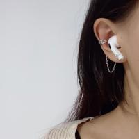 Airpods蓝牙耳机防丢耳夹无线耳机防掉耳环耳链保护绳耳骨夹通用 银色古花纹耳夹单只