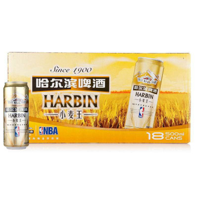 哈尔滨小麦王啤酒500ml*18听(3听/组*6组)