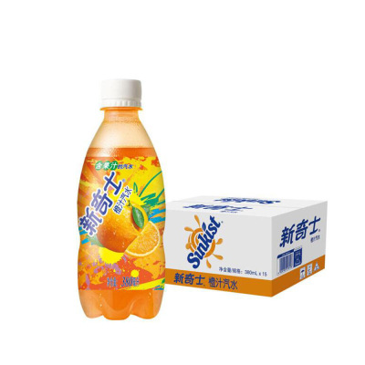屈臣氏新奇士汽水饮料橙味380ml*15瓶
