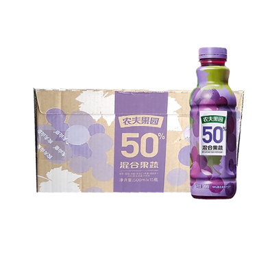 农夫山泉农夫果园50%混合果蔬葡萄汁500ml*15瓶