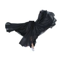 古典舞演出服女现代舞半身裙单色舞蹈练习裙新疆舞写真艺考大摆裙