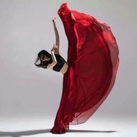 古典舞演出服女现代舞半身裙单色舞蹈练习裙新疆舞写真艺考大摆裙