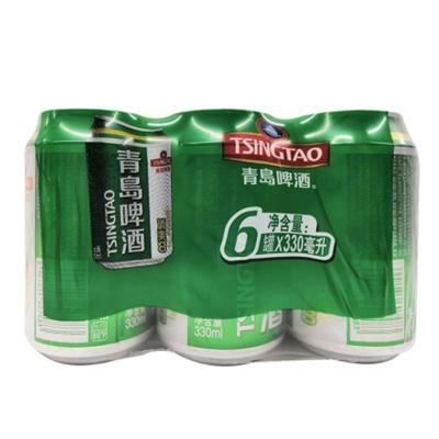 青岛清爽听装黄啤8度330ml*6