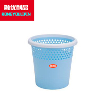 融优利品 塑胶简约带压圈垃圾桶8022(颜色随机) ∅31*30cm/个
