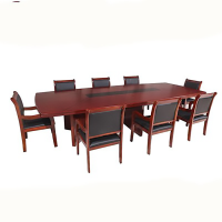 暖图家具 2.4米会议室简易油漆会议桌长桌弧形长方形平板办公桌NT-026HYZ型