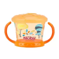 Nuby努比 宝宝零食杯婴儿零食碗幼儿防泼洒带盖便携辅食杯零食盒 森林