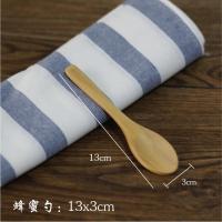 复古日式木勺大小实木汤勺调羹木质儿童咖啡手工蜂蜜餐具勺子刻字 小蜂蜜勺13x3
