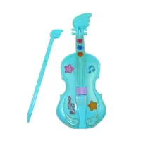益智音乐小提琴玩具儿童启蒙乐器灯光音乐玩具可弹奏迷你小提琴 启蒙音乐小提琴(荧光蓝) 1支