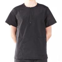 宠物美容师工作服防水防毛宠物店工作服围裙防狗毛衣服不沾毛 短拉链黑色中袖 M