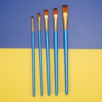 尼龙勾线笔油画笔丙烯画笔水粉水彩颜料画笔颜料刷扇形笔美术用品 5支平头画笔