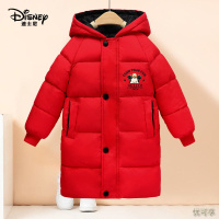 迪士尼童装冬装儿童外套保暖加绒棉袄长款上衣女童衣服加厚款棉服
