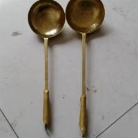 手工铜勺子铜铲子 老式长柄炒菜铜铲铜汤勺 厨房加厚黄铜勺子