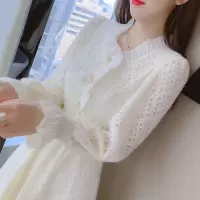 蕾丝连衣裙2021秋季新款显瘦气质茶歇法式复古小众仙女连衣裙