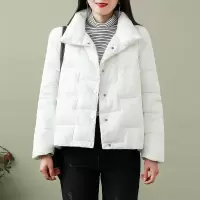 冬季短款立领轻薄羽绒服女90%白鸭绒宽松红色百搭显瘦保暖短外套