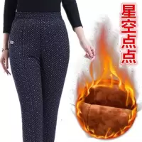 驼绒花棉裤女外穿三层加绒加厚高腰冬季中老年保暖裤大码加肥宽松