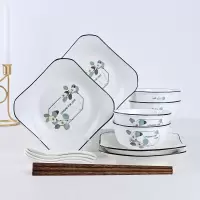 2-6人碗碟盘套装家用餐具筷子勺子 盘碗套装餐具碗碟套装家庭组合