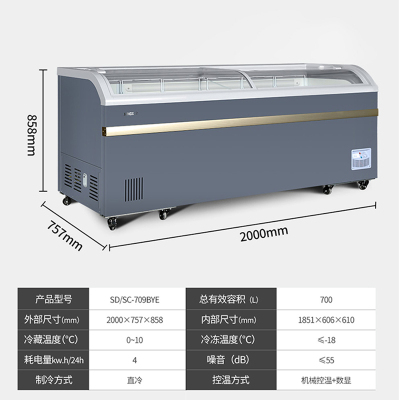 [99大促]星星(XINGX)SD/SC-709BYE 700升 雪糕饮料柜 冷藏冷冻转换 商店便利店