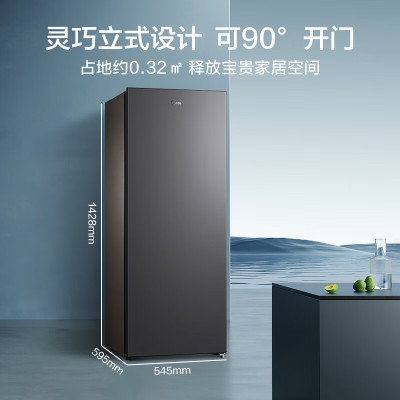 美的(Midea)BD/BC-196UMA 196升家用囤货立式冰柜 一级能效 冷藏冷冻转换抽屉式小型全冷冻冰箱冷柜