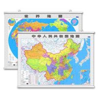 2021新版 中国地图 世界地图挂图 地图墙贴1.1×0.8米防水挂图 中国地图挂图+世界地图挂图
