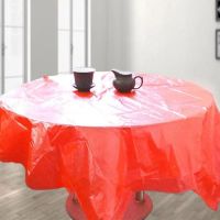 红色1.6米*1.6米 10片装 一次性桌布加厚圆桌结婚圆形家用薄膜透明塑料长方形台布野餐派对