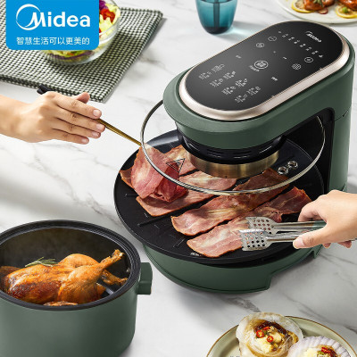 美的(Midea)双烤可视空气炸锅5L大容量炸烤一体 家用无油低脂煎炸锅 可预约无油烟电炸 大功率烤箱KZS5001XM