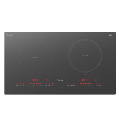 美的(Midea)电磁炉双灶 家用3500W大功率双头灶电陶炉 一电一陶嵌入式 定时功能滑触双控 MC-DZ35D05E