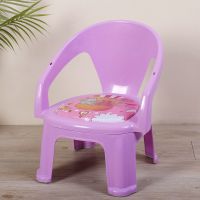 婴儿童宝宝吃饭桌餐椅子卡通叫叫靠背座椅塑料凳子安全吃饭叫叫椅 新款加厚[无盘]富贵紫