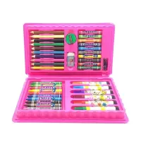 儿童水彩笔套装绘画套装画画工具画笔绘画本彩笔画笔涂鸦 42件套粉色款+1个画画本