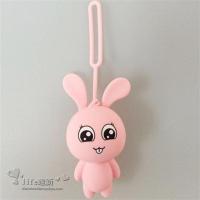 日韩国创意男女多功能汽车钥匙包可爱小清新卡通抽拉硅胶钥匙包扣 粉色