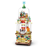 ORSIM奥森 66004梦幻圣诞节城堡灯光拼装积木儿童节日礼物玩具