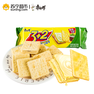 康师傅3+2苏打夹心饼干抹茶蜜豆125g