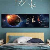 1 90*30PS框油布画 NBA球星科比乔丹詹姆斯相框海报篮球装饰画男孩卧室床头挂画壁画