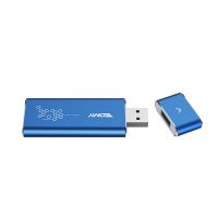 蓝色[USB3.0] M.2ngff移动固态硬盘盒 M.2 ngff转usb3.0移动硬盘盒 ssd外置笔记本高速铝合金
