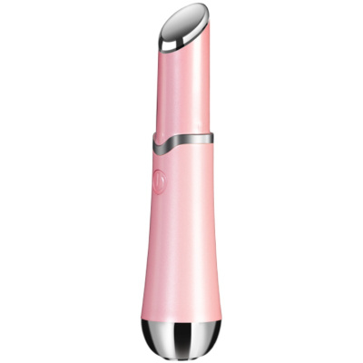粉红色 高频振动眼部按摩棒女用加热脸部按摩器震动充电面霜导入仪按摩笔