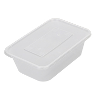 安居先森 一次性餐盒透明单格方盒一箱300套 (500ml方盒)