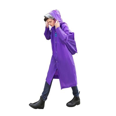 安居先森KS372EVA14背包加厚时尚成人雨衣EVA 紫色M(件)