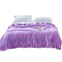 安居先森法慕恩莎全棉毛巾被紫色150*200cm D4569(条)